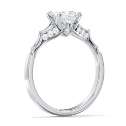 Vintage Diamond Solitaire Ring with Side Accent Stones