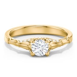 Vintage Diamond Solitaire Ring with Side Accent Stones
