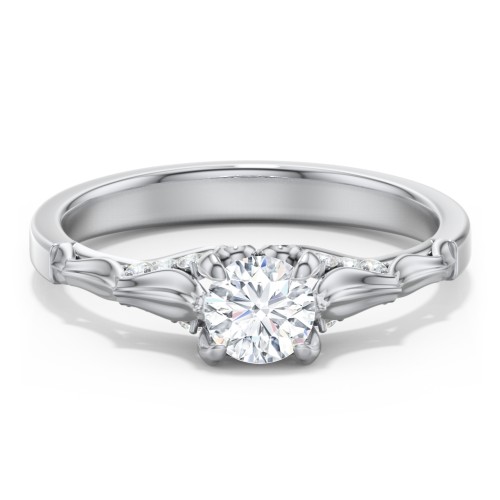 Vintage Diamond Solitaire Ring with Side Accent Stones