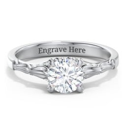 Vintage Diamond Solitaire Ring with Side Accent Stones
