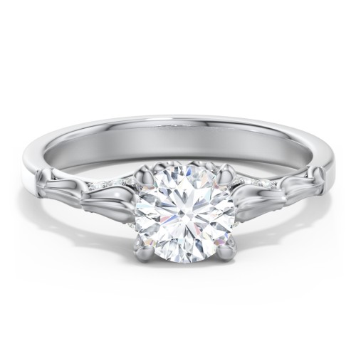 Vintage Diamond Solitaire Ring with Side Accent Stones