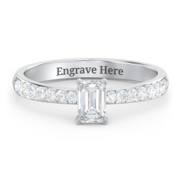 Engagement Ring with Graduated Side Stones
