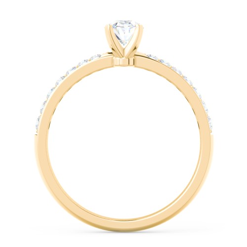 Engagement Ring with Graduated Side Stones – 10K Yellow Gold with Lab Diamond