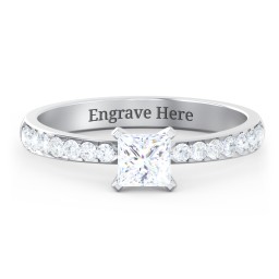 Engagement Ring with Graduated Side Stones