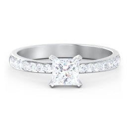 Engagement Ring with Graduated Side Stones