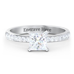 Engagement Ring with Graduated Side Stones