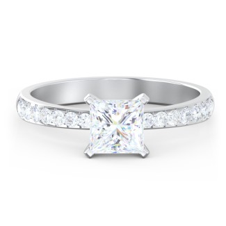 Diamond Engagement Ring with Graduated Side Stones