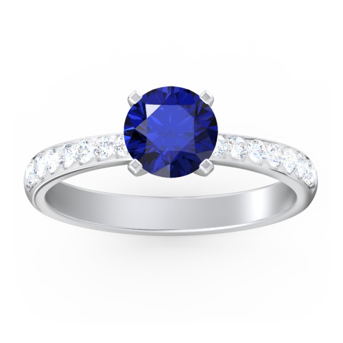 Engagement Ring with Graduated Side Stones