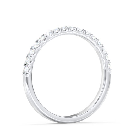 Micro-Pavé Half Eternity Diamond Band – 14K White Gold with Lab Diamond