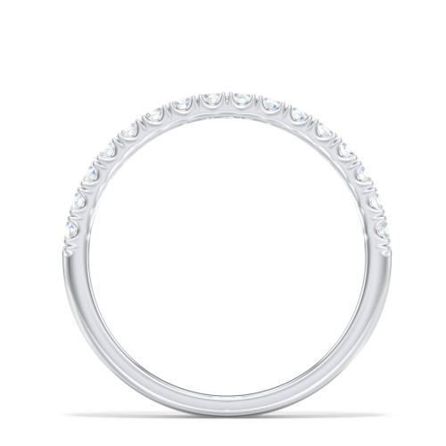 Micro-Pavé Half Eternity Diamond Band – 14K White Gold with Lab Diamond