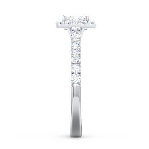 Diamond Halo Engagement Ring Micro-Pavé Accents