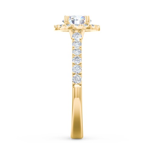 Diamond Halo Engagement Ring Micro-Pavé Accents