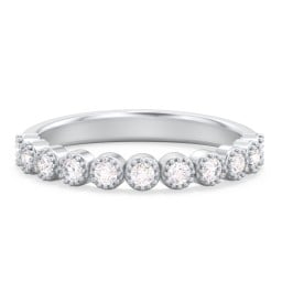 Vintage Half Eternity Diamond Band with Milgrain