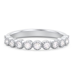 Vintage Half Eternity Diamond Band with Milgrain