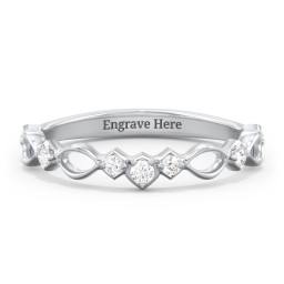 Modern Twisted Band with Diamond Accents