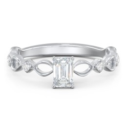 Modern Diamond Twisted Band Ring with Accents
