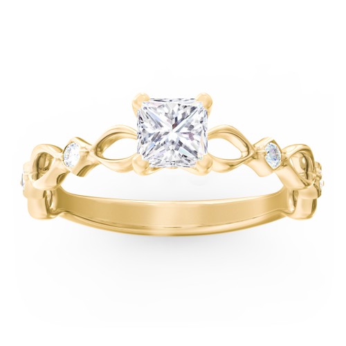 Modern Diamond Twisted Band Ring with Accents
