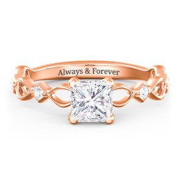 Modern Diamond Twisted Band Ring with Accents