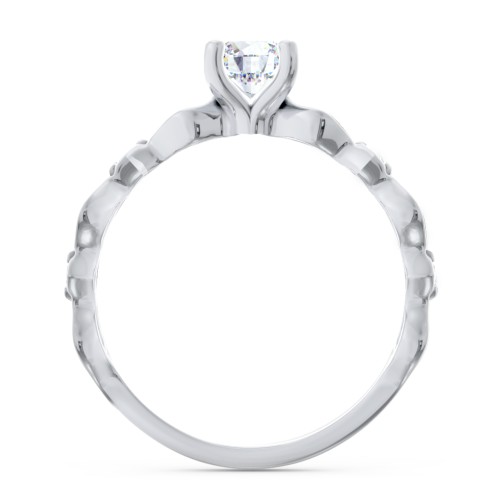 Modern Diamond Twisted Band Ring with Accents – 14K White Gold with Diamond