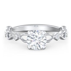 Modern Diamond Twisted Band Ring with Accents