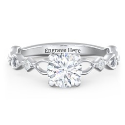 Modern Diamond Twisted Band Ring with Accents