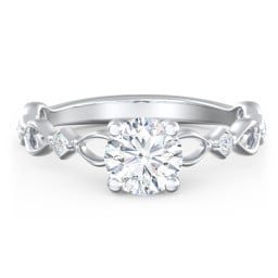 Modern Diamond Twisted Band Ring with Accents