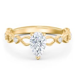 Modern Diamond Twisted Band Ring with Accents