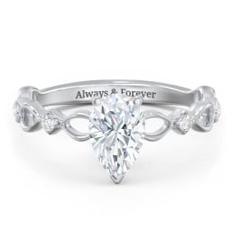 Modern Diamond Twisted Band Ring with Accents