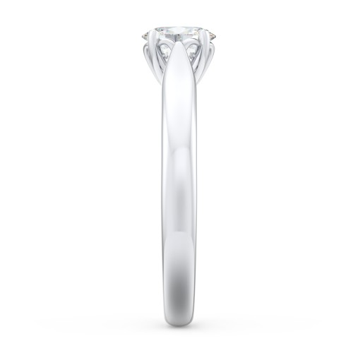 Classic Solitaire Engagement Ring with Cathedral Setting – 14K White Gold