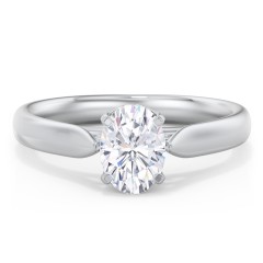 Classic Solitaire Engagement Ring with Cathedral Setting – 14K White Gold