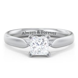 Classic Solitaire Engagement Ring with Cathedral Setting