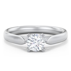 Classic Solitaire Engagement Ring with Cathedral Setting – 14K White Gold