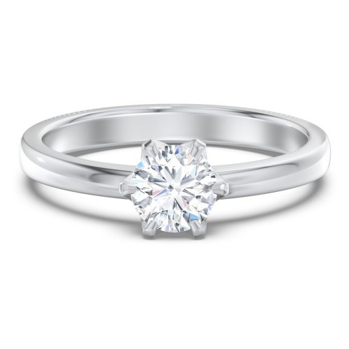 Classic 6-Prong Solitaire Diamond Engagement Ring – 14K White Gold