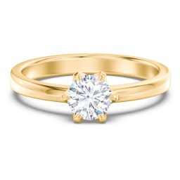 Classic 6-Prong Solitaire Diamond Engagement Ring in 10K Solid Yellow Gold