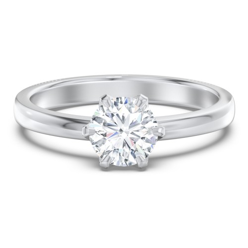 Classic 6-Prong Solitaire Diamond Engagement Ring – 14K White Gold