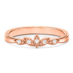 Vintage Leaf and Vine Band with Milgrain in 10K Solid Rose Gold