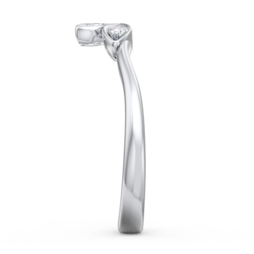 Marquise Element Band with Accents stones – 14K White Gold with Diamond