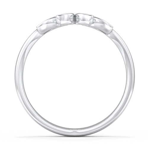 Marquise Element Band with Accents stones – 14K White Gold with Diamond