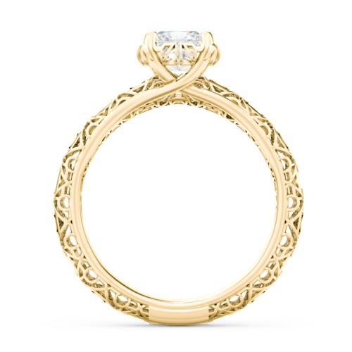 Diamond Solitaire Ring with Pierced Hollow Band