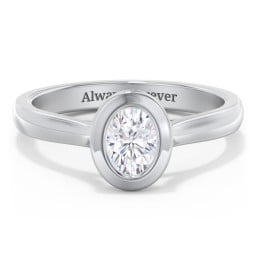Modern Solitaire Engagement Ring with Bezel Setting