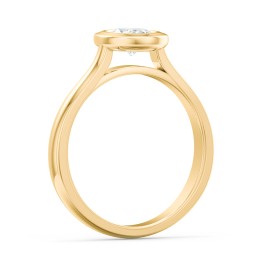 Modern Solitaire Engagement Ring with Bezel Setting in 10K Solid Yellow Gold