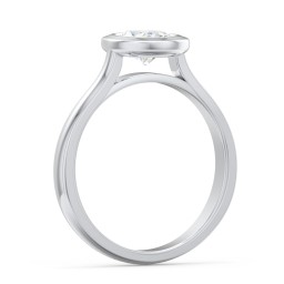 Modern Solitaire Engagement Ring with Bezel Setting