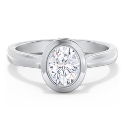Modern Solitaire Engagement Ring with Bezel Setting