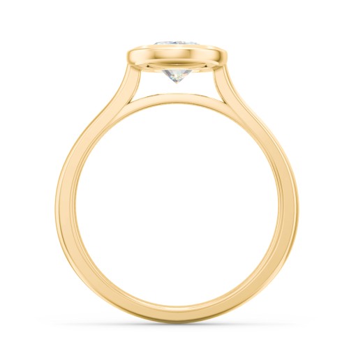 Modern Solitaire Engagement Ring with Bezel Setting – 10K Yellow Gold