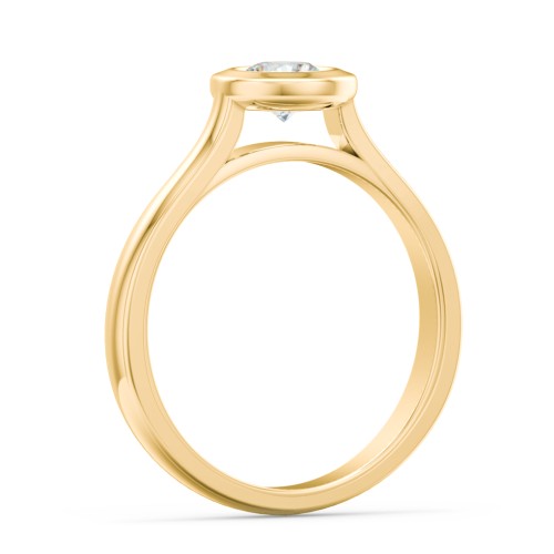 Modern Solitaire Engagement Ring with Bezel Setting