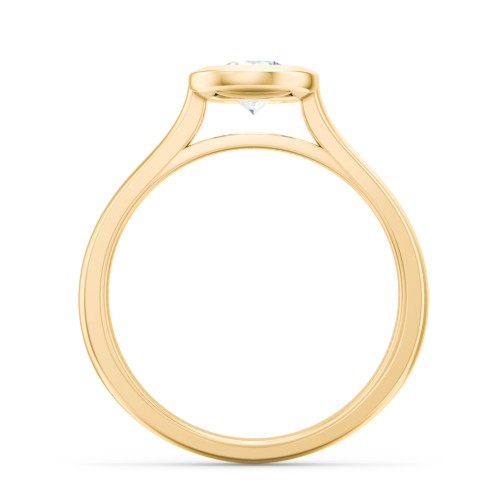 Modern Solitaire Engagement Ring with Bezel Setting – 10K Yellow Gold
