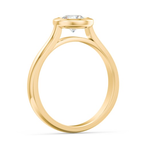 Modern Solitaire Engagement Ring with Bezel Setting