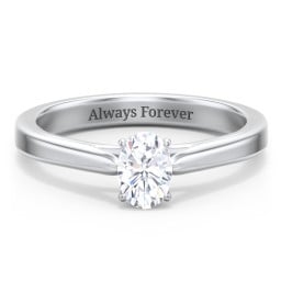 Classic Solitaire Engagement Ring with Peek-a-Boo Accent Diamond