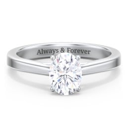 Classic Solitaire Engagement Ring with Peek-a-Boo Accent Diamond