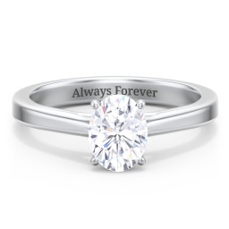 Classic Solitaire Engagement Ring with Peek-a-Boo Accent Diamond